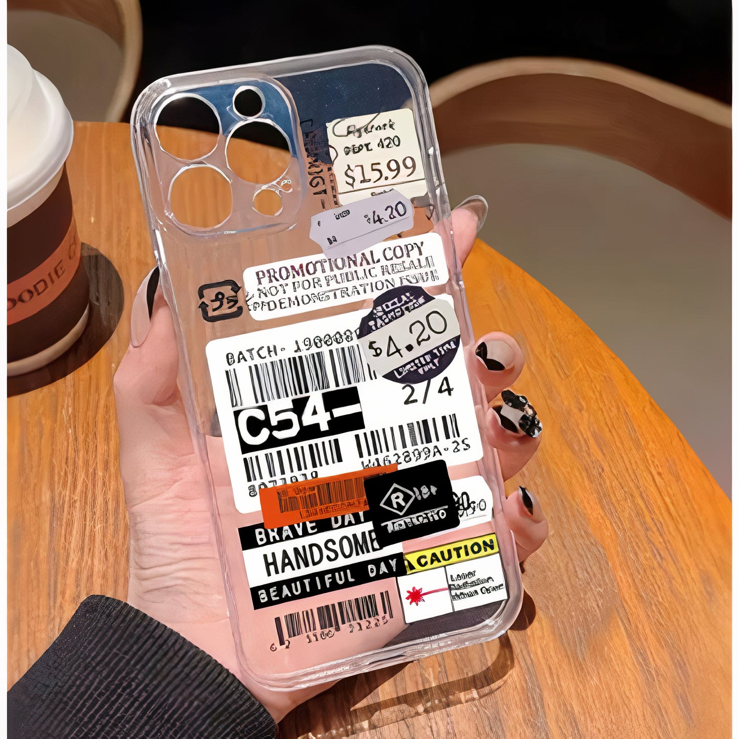 Fashion Stamp Label Barcode Phone Case Compatible with Iphone