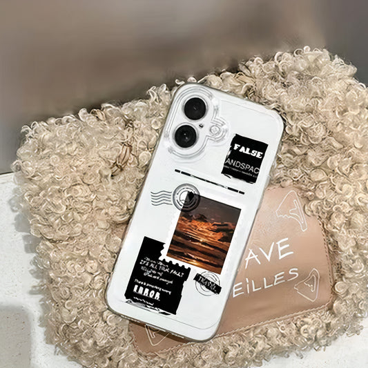 Sunset Sea Mobile Phone Case Suitable for iPhone 16/15/14 Transparent Full Cover