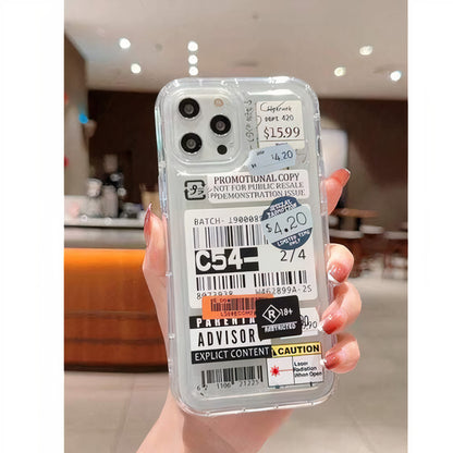 Fashion Stamp Label Barcode Phone Case Compatible with Iphone
